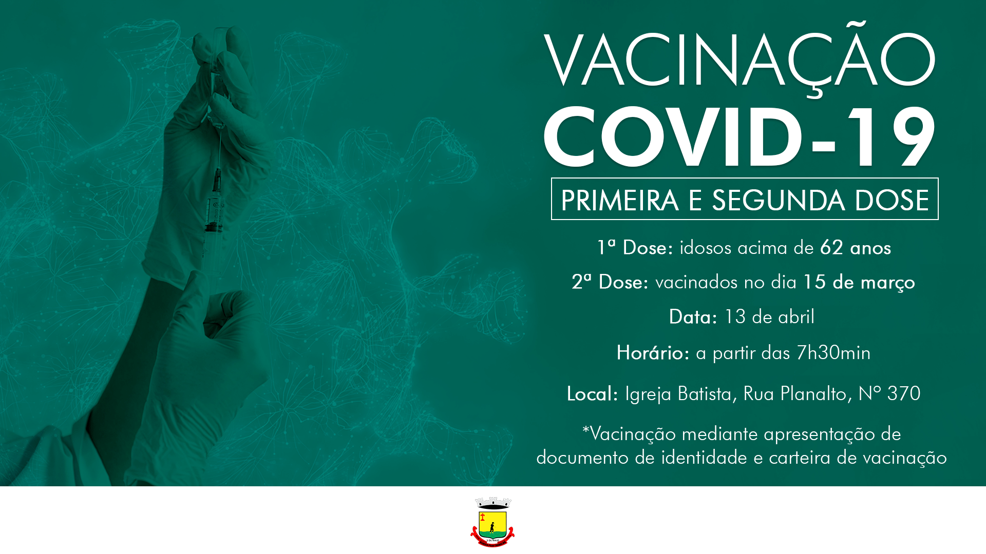 VACINAÇÃO CONTRA A COVID-19 EM IDOSOS COM MAIS DE 62 ANOS OCORRE NA TERÇA-FEIRA